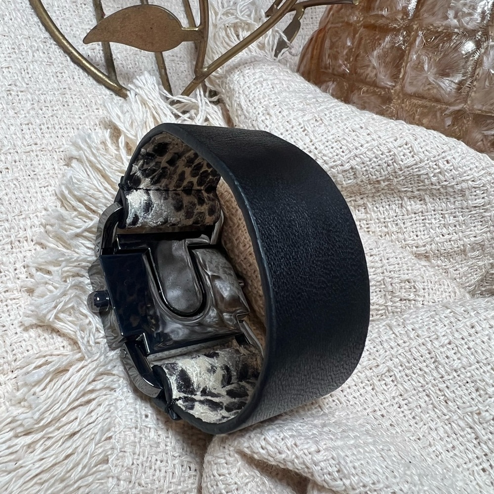 All Saints Black and Cream Phython Bracelet - Picture 4 of 12